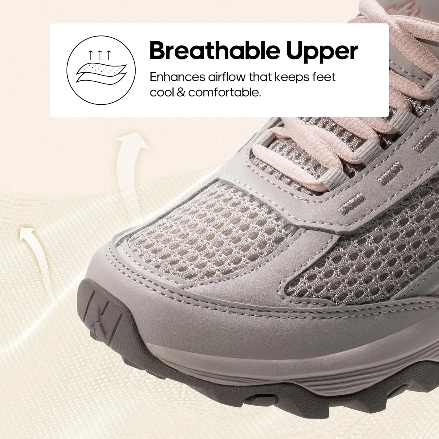 NORTIV 8 Women's Hiking Shoes Lightweight Breathable Mesh Walking Sneakers Outdoor Work Shoes