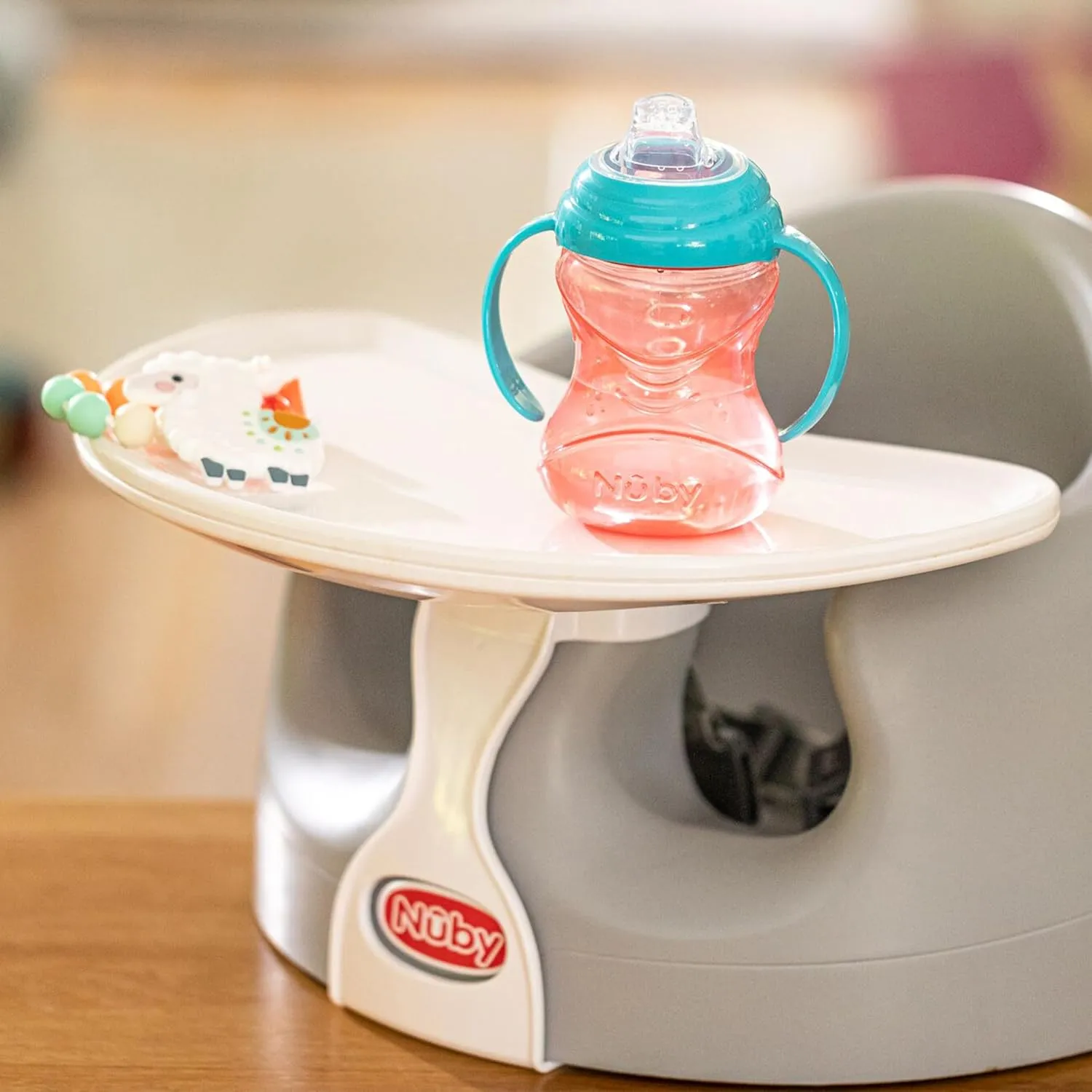 Nuby My Floor Seat Activity Tray - with Easy Release Latch and Easy to Clean - 4  Months - White