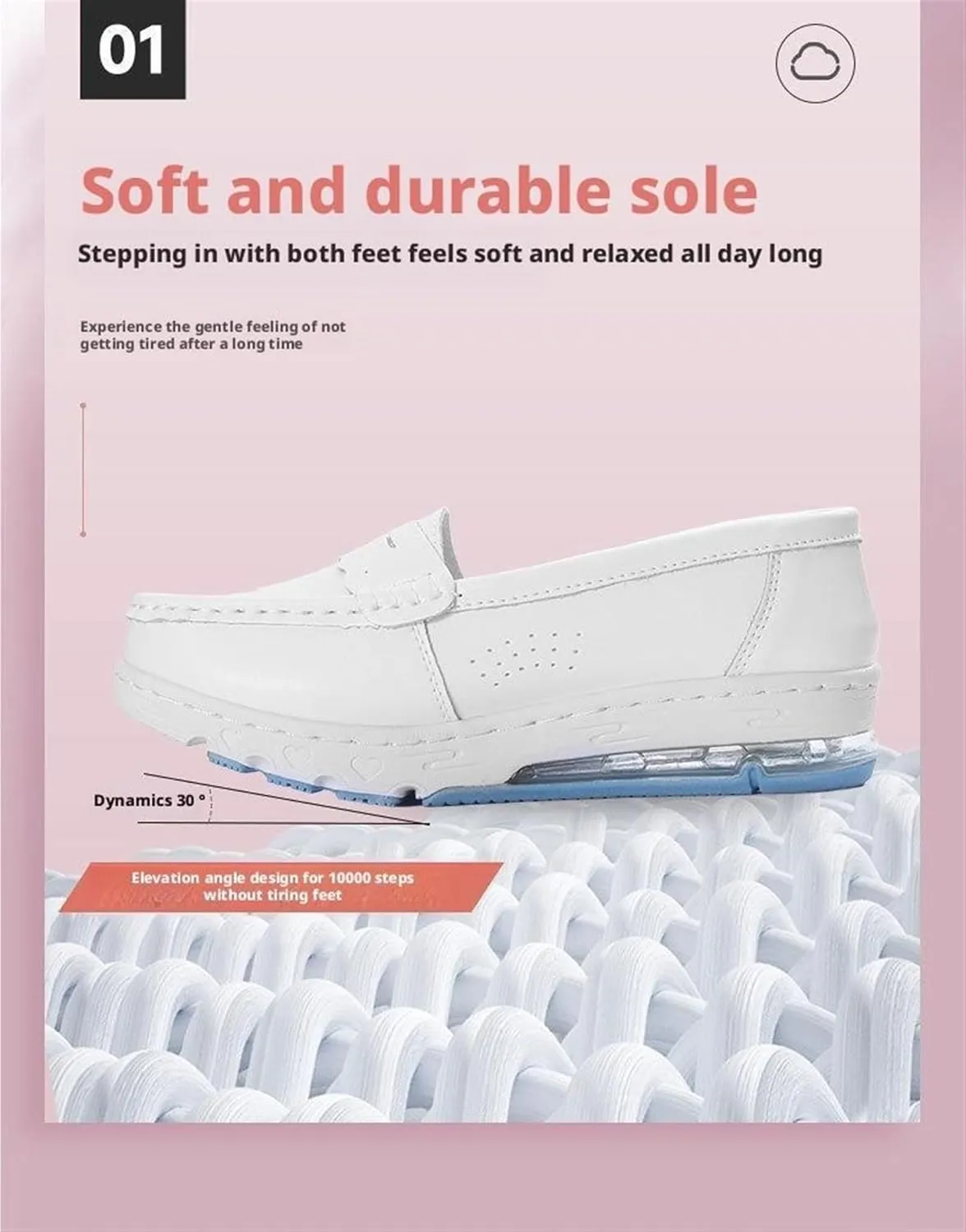 Nursing Shoes Women On Lightweight White Slip Resistant Arch Support Sneakers for Women Healthcare Women Comfort Shoes C-1709