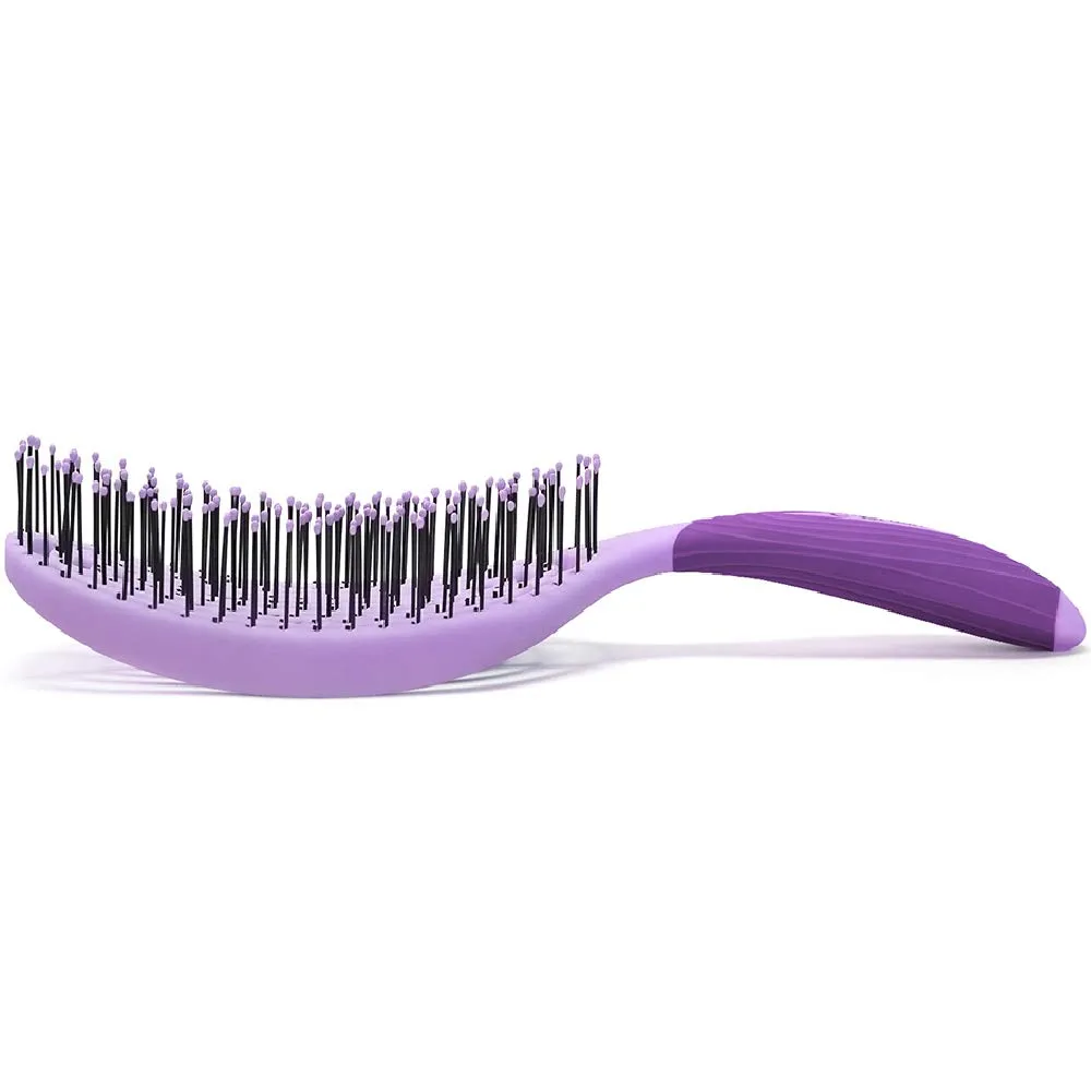 NuWay 4Hair® Patented Curved and Vented Hair Dryer Safe Detangling C Brush® (Purple)