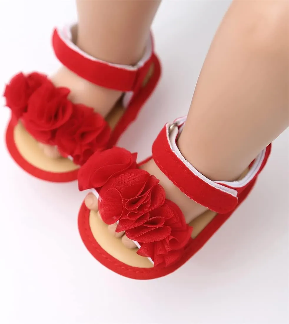 Ohwawadi Baby Boys Girls Sandals Soft Sole Summer Infant Wedding Dress Flat Shoes Beach Sandal Newborn Crib Shoes First Walkers