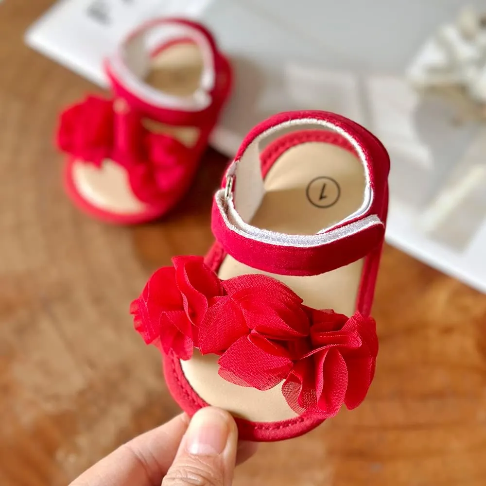 Ohwawadi Baby Boys Girls Sandals Soft Sole Summer Infant Wedding Dress Flat Shoes Beach Sandal Newborn Crib Shoes First Walkers