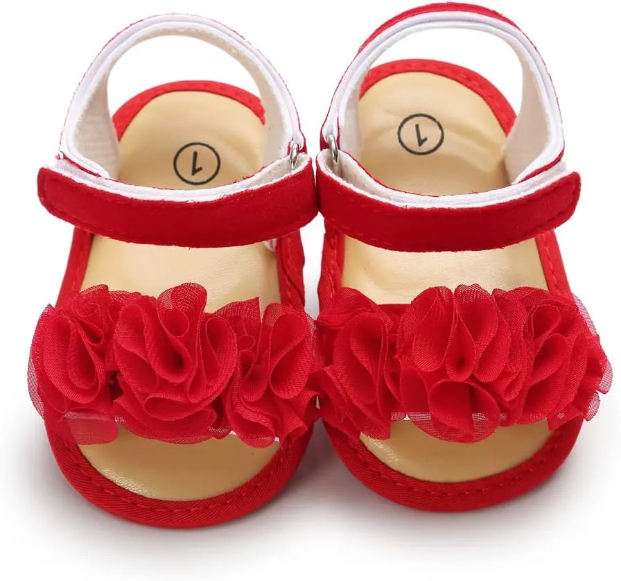 Ohwawadi Baby Boys Girls Sandals Soft Sole Summer Infant Wedding Dress Flat Shoes Beach Sandal Newborn Crib Shoes First Walkers