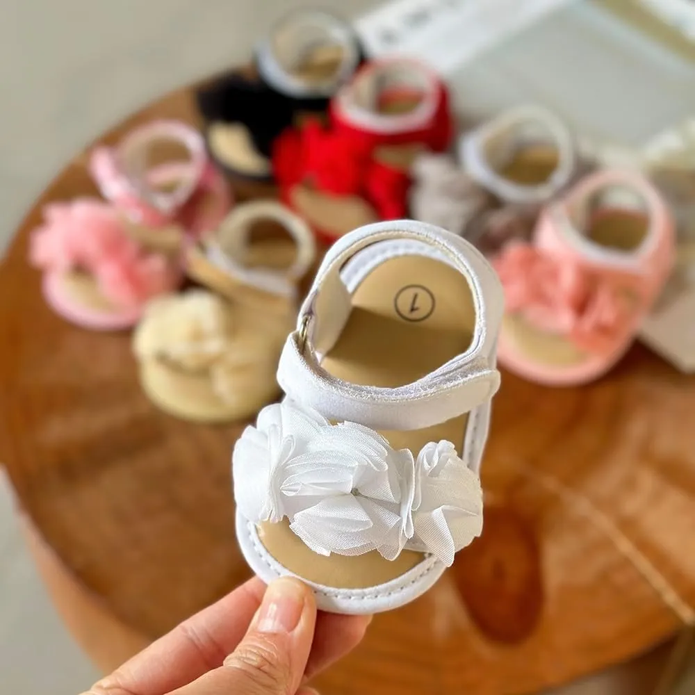 Ohwawadi Baby Boys Girls Sandals Soft Sole Summer Infant Wedding Dress Flat Shoes Beach Sandal Newborn Crib Shoes First Walkers