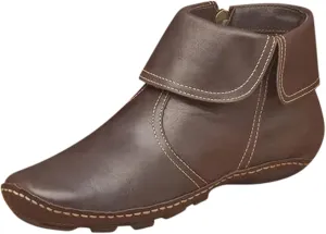 oiangi Flat Ankle Boots for Women Fahion Casual Solid Color Round Toe Quilted Zipper Non-Slip Leather Short Booties Comfy Lightweight Modern Boots Shoes
