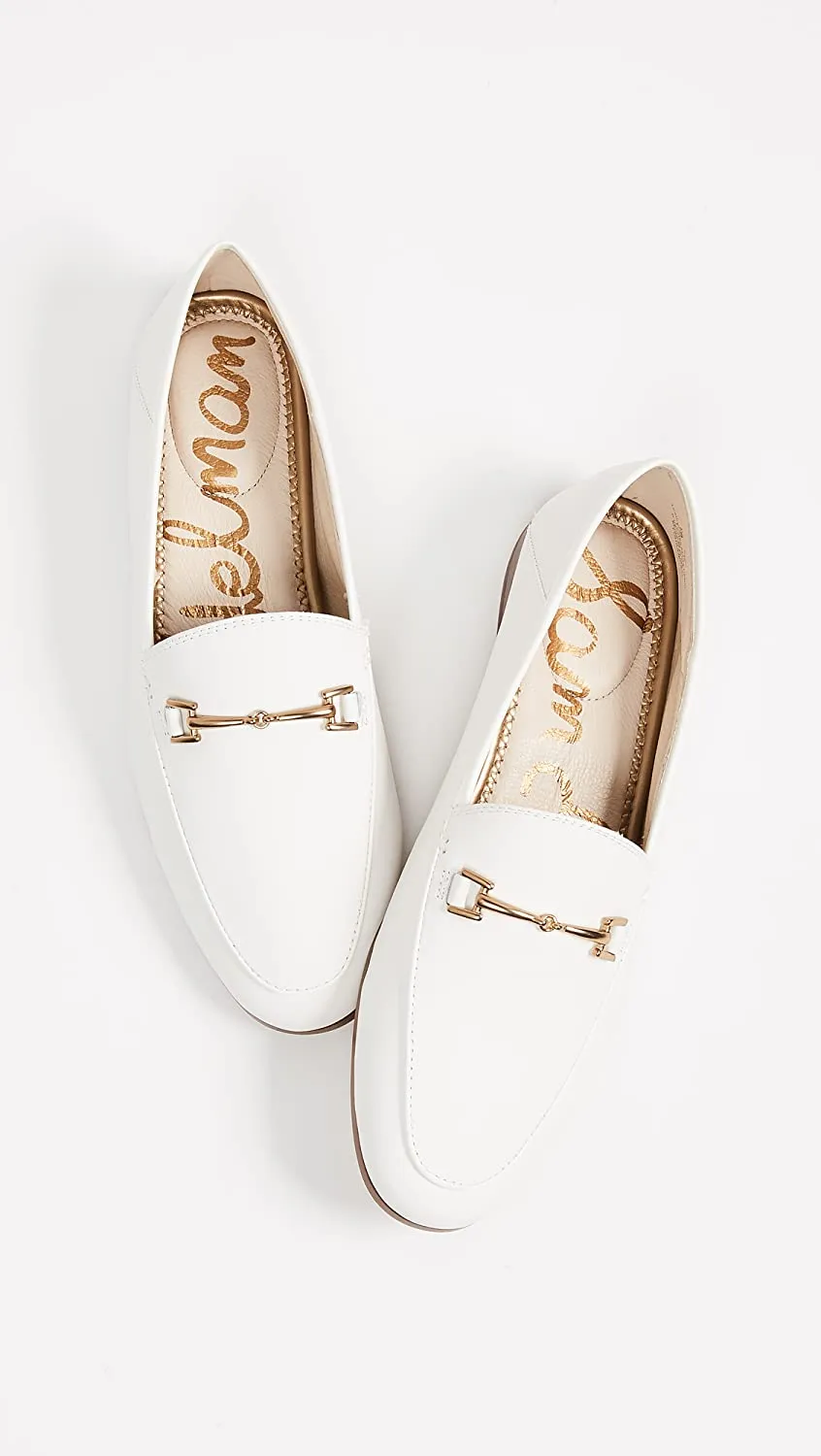 On Edelman Loafers Stacked White Sam Bright Loraine Fashion Timely delivery Almond Slip Toe Most-wanted Heel