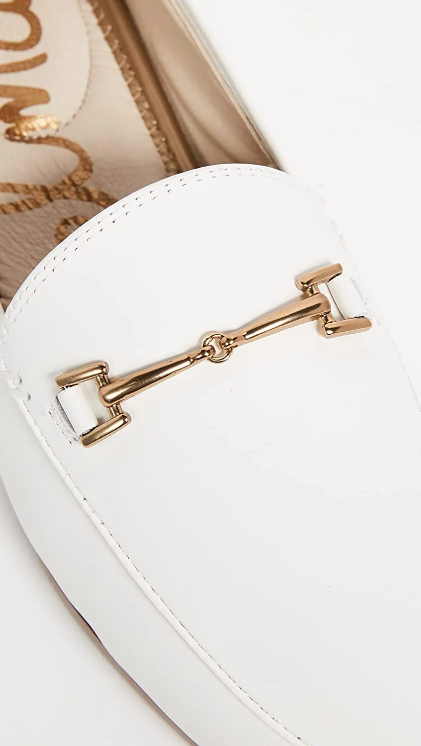 On Edelman Loafers Stacked White Sam Bright Loraine Fashion Timely delivery Almond Slip Toe Most-wanted Heel
