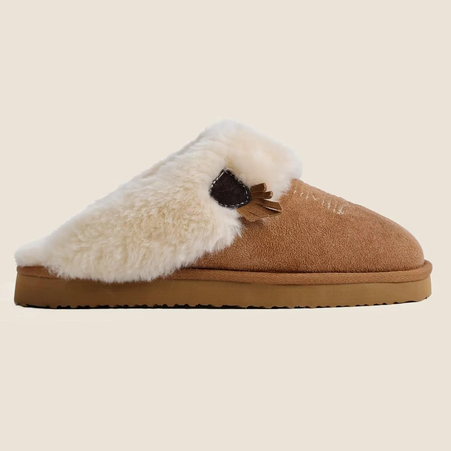 OOW Western Fluffy Slippers for Women with Memory Foam Comfy Houes Cowgirl Boot Slippers for Bedroom Indoor Square Toe