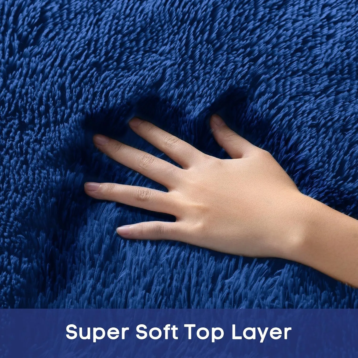Ophanie Upgrade 3x5 Rugs for Bedroom, Blue, Fluffy Shaggy Soft Area Rug, Gray Non-Slip Indoor Floor Carpet for Living Room, Kids Baby Boys Teen Dorm Home Decor Aesthetic, Nursery, Rug