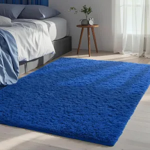 Ophanie Upgrade 3x5 Rugs for Bedroom, Blue, Fluffy Shaggy Soft Area Rug, Gray Non-Slip Indoor Floor Carpet for Living Room, Kids Baby Boys Teen Dorm Home Decor Aesthetic, Nursery, Rug