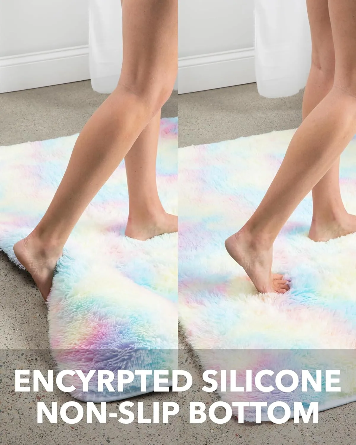 Ophanie Upgrade 4x6 Rugs for Bedroom, Rainbow Fluffy Shaggy Soft Area Rug, Non-Slip Indoor Floor Carpet for Living Room, Kids Baby Boys Teen Dorm Home Decor Aesthetic, Nursery