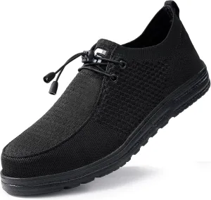 ORISTACO Steel Toe Loafers, Lightweight Breathable Slip-on Work Safety Shoes for Industry Construction