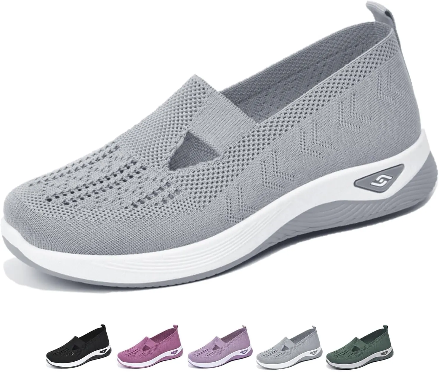 Orthopedic Walking Shoes for Women 2024 New Women's Woven Breathable Soft Sole Shoes Mesh Slip On Sneakers