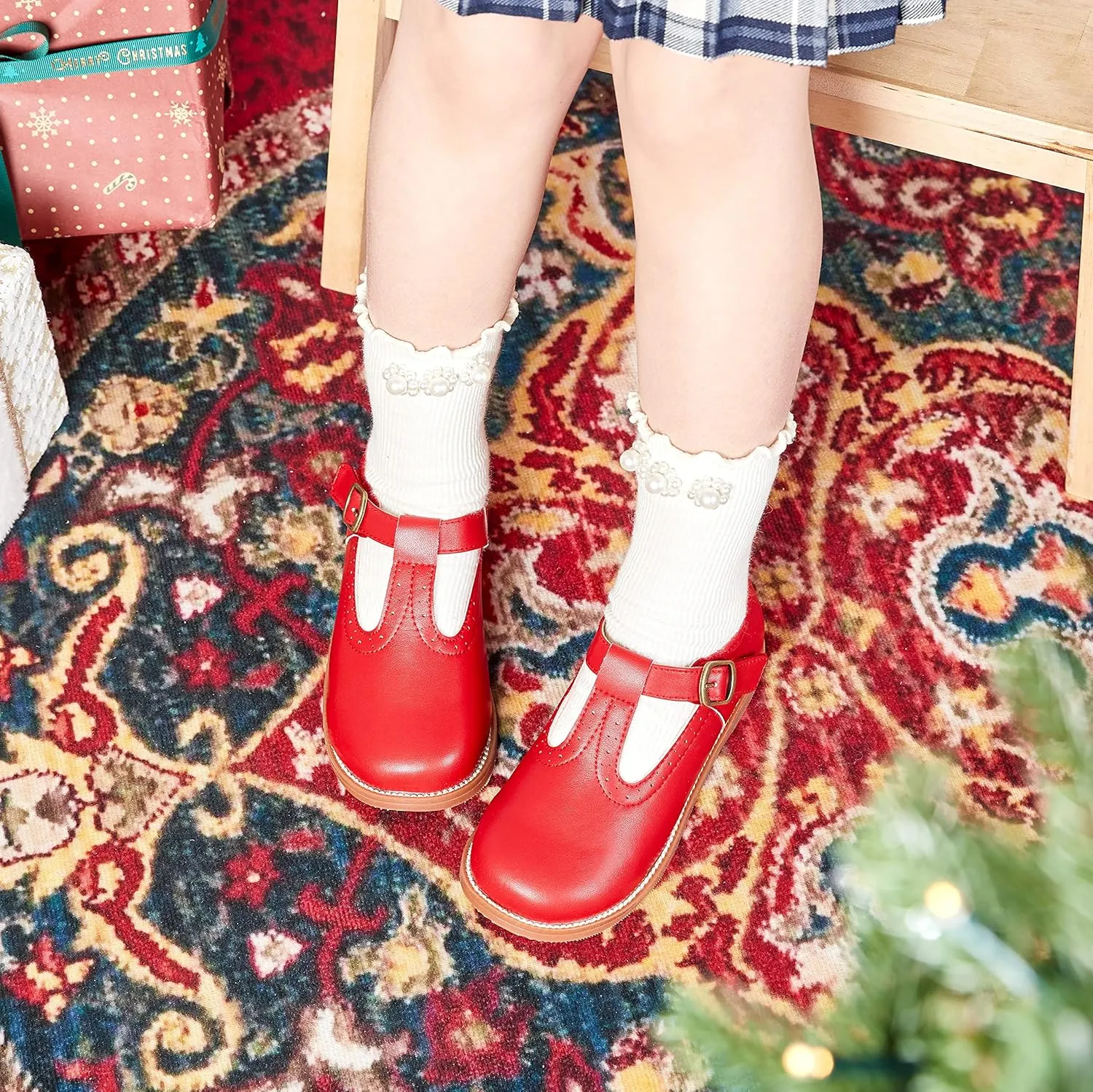 Otter MOMO Toddler/Little Girls Mary Jane Slip-on School Uniform Party Dress Shoes