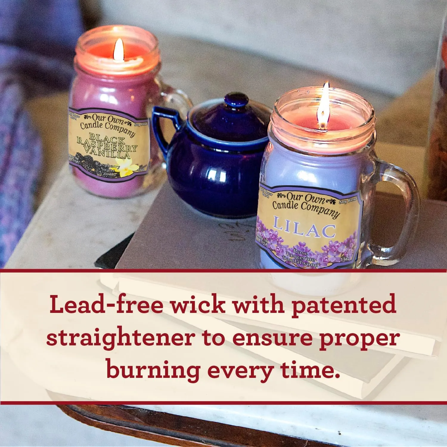 Our Own Candle Company, Comfy Flannel Scented Mason Jar Candle, 100 Hour Burn Time, 13 Ounces