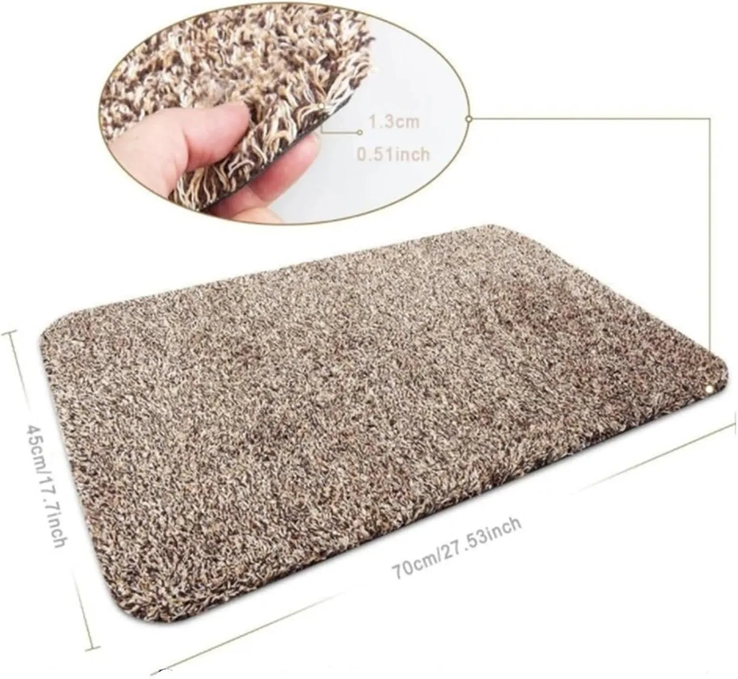 Outdoor Doormats Absorbent Microfiber Clean Step Mat Washable Doormat Carpet Household Rug Door Mat Drop Shipping for Entryway，Outside Porch(Black)