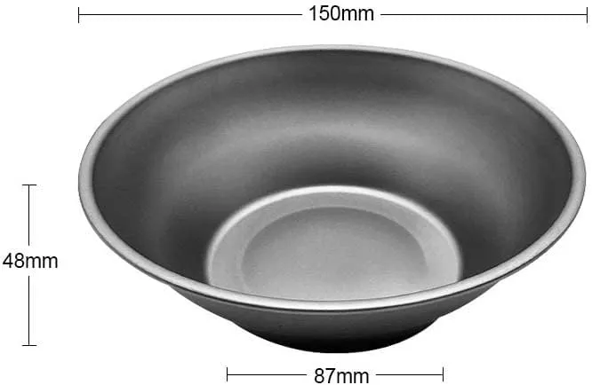 Outdoor Portable Pure Titanium Bowl Camping Lightweight Titanium Tableware