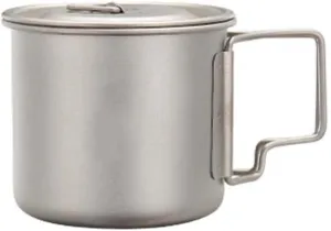 Outdoor Pure Titanium Camping Cup Lightweight Portable Tableware