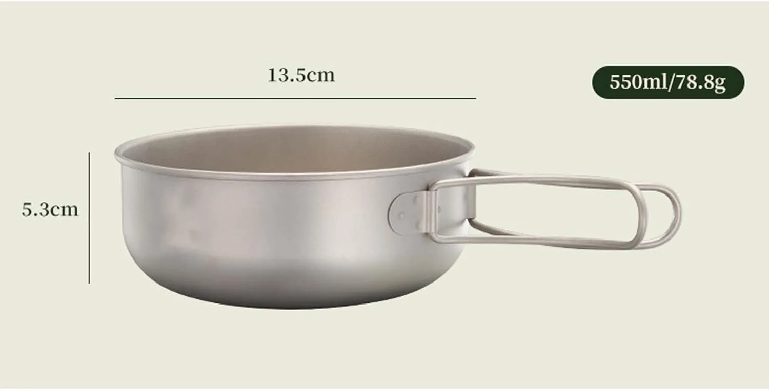 Outdoor Pure Titanium Camping Cup Lightweight Portable Tableware
