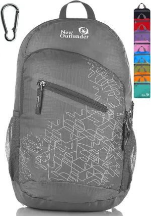 Outlander Packable Handy Lightweight Travel Hiking Backpack Daypack, Grey