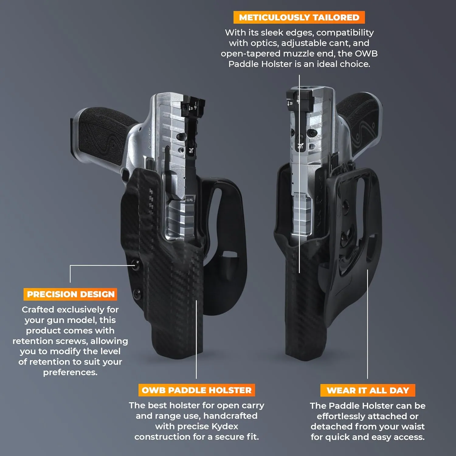 OWB Paddle Holster - Outside The Waistband fits S&W CSX E-Series 3.6''