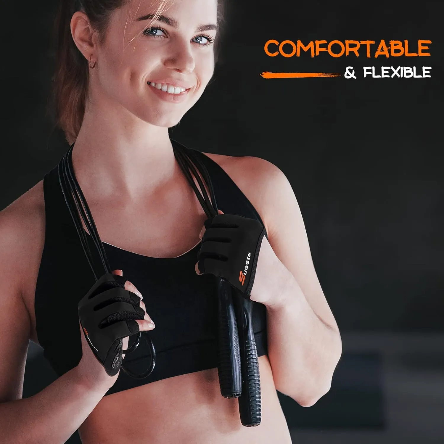 Partial Weight Lifting Gloves, 3/4 Finger Workout Gloves for Men Women, Full Palm Protection & Silicone Grip Gym for Weightlifting Exercise Fitness Smartwatch Friendly