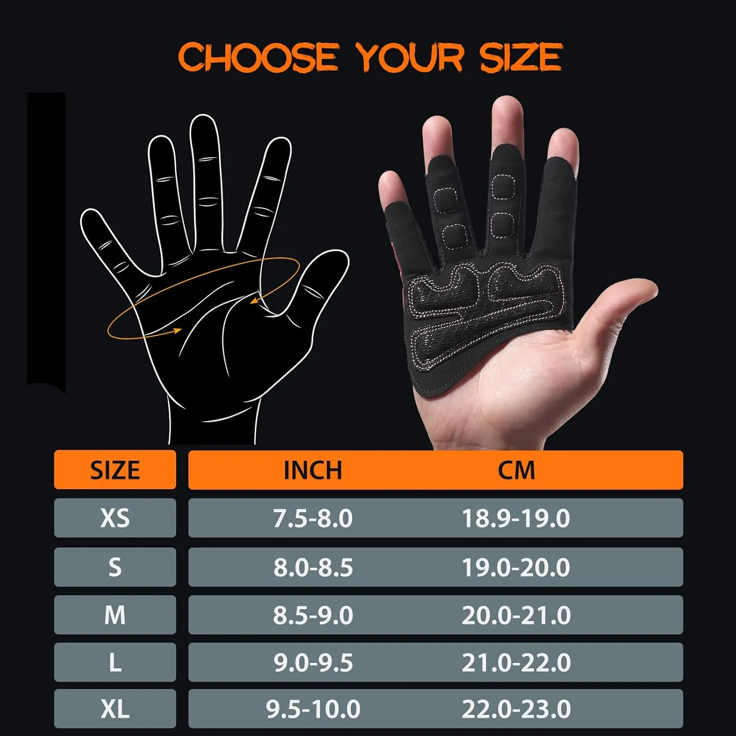 Partial Weight Lifting Gloves, 3/4 Finger Workout Gloves for Men Women, Full Palm Protection & Silicone Grip Gym for Weightlifting Exercise Fitness Smartwatch Friendly