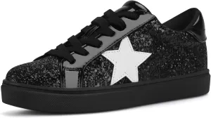 PARTY Women's Fashion Star Sneaker Lace Up Low Top Comfortable Cushioned Walking Shoes