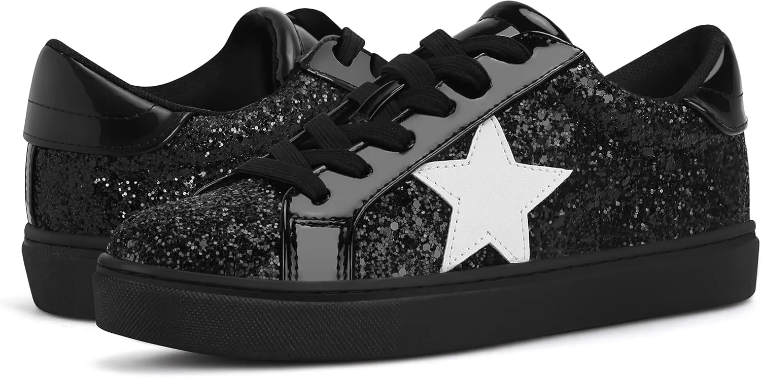 PARTY Women's Fashion Star Sneaker Lace Up Low Top Comfortable Cushioned Walking Shoes