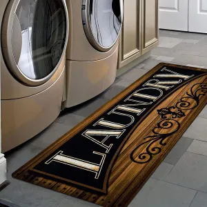 Pauwer Farmhouse Laundry Room Rug Runner 20"x59" Rubber Non Slip Kitchen Mats for Floor Waterproof Laundry Area Rug Washable Floor Carpet Runner for Entryway Bathroom Hallway Mudroom