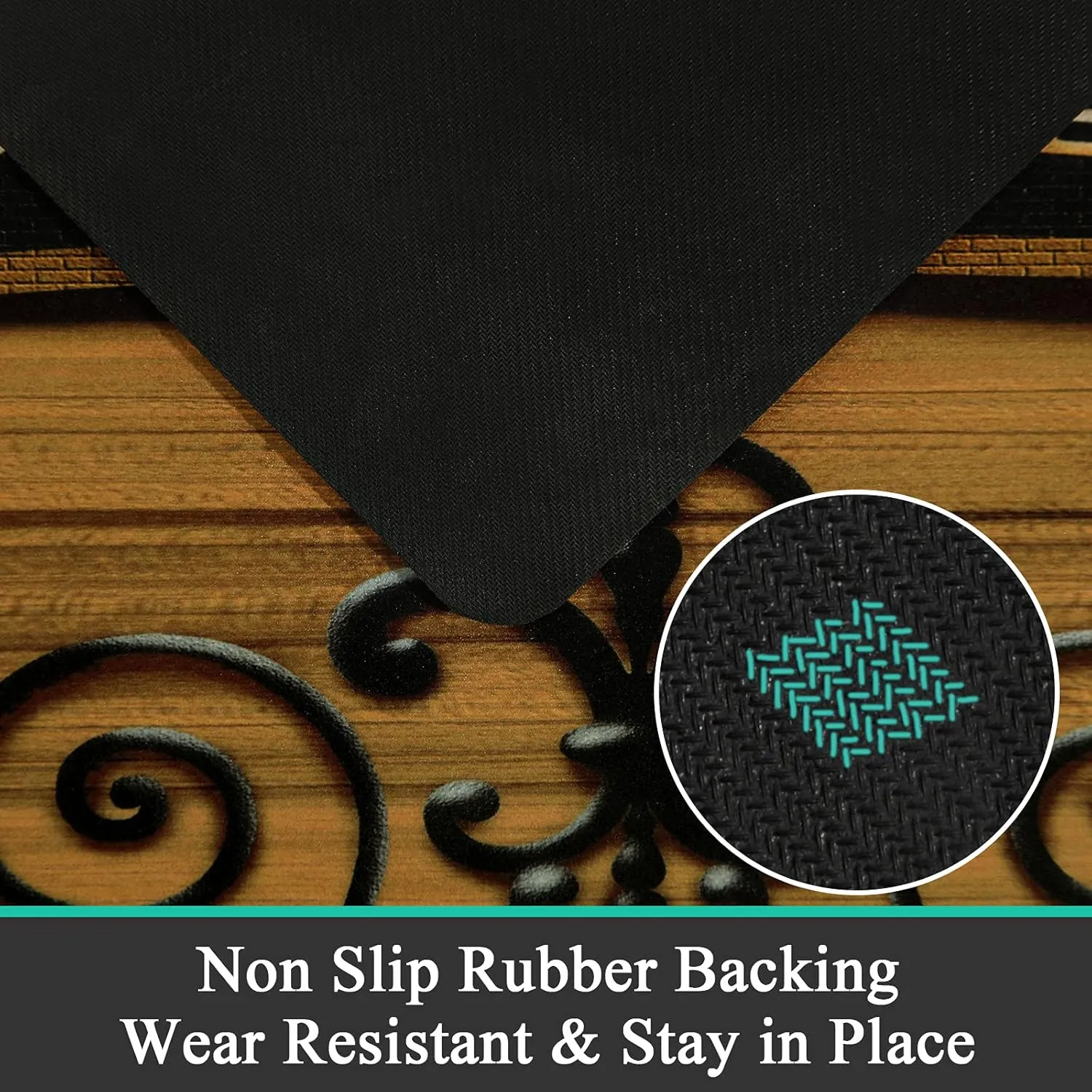 Pauwer Farmhouse Laundry Room Rug Runner 20"x59" Rubber Non Slip Kitchen Mats for Floor Waterproof Laundry Area Rug Washable Floor Carpet Runner for Entryway Bathroom Hallway Mudroom