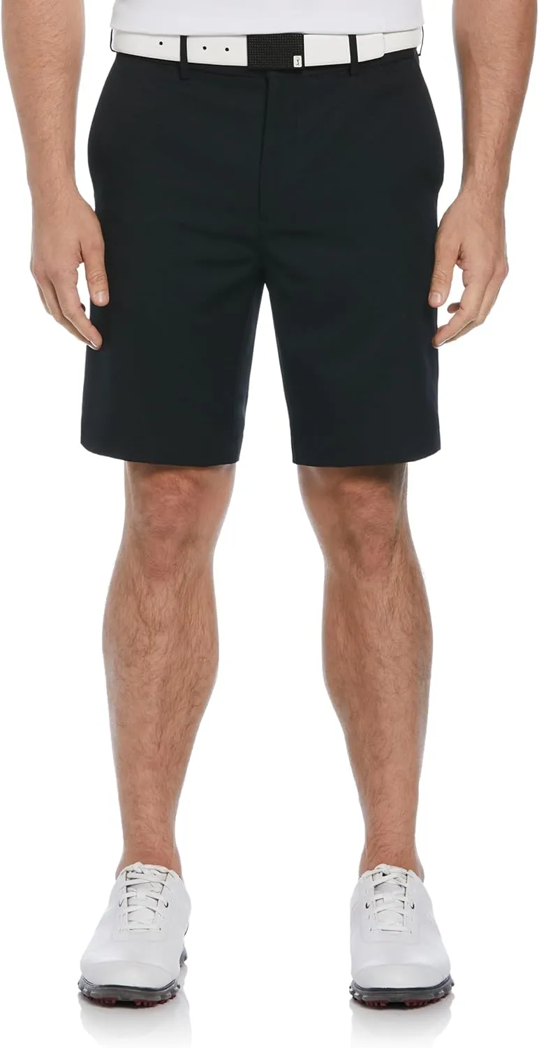 PGA TOUR Men's 9" Golf Shorts with Expandable Waistband, Flat Front, Moisture-Wicking, Sun Protection, Stretch, Lightweight