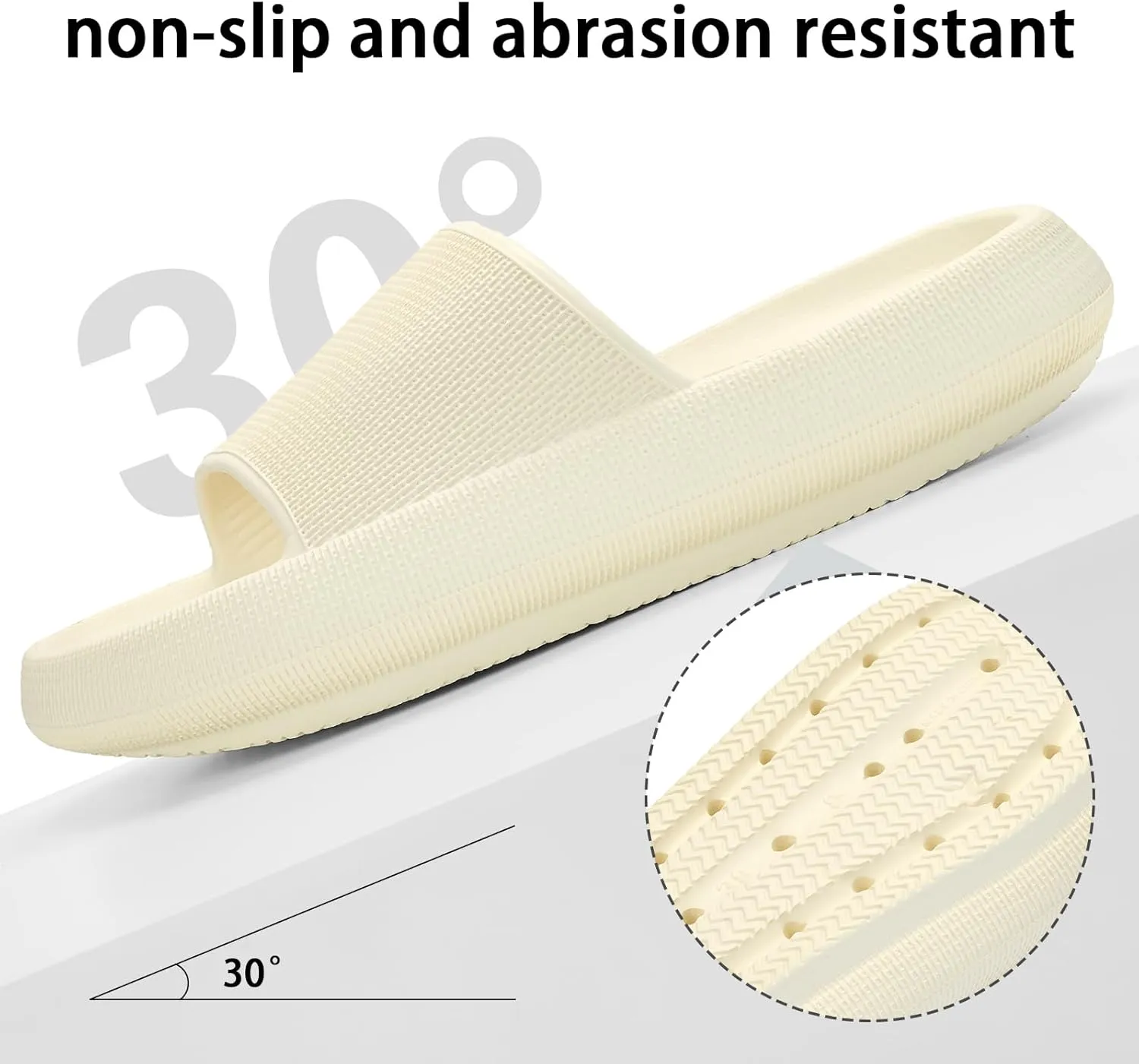 Pillow Slippers for Womens House Slides Sandals Cushioned Thick Sole Cloud Slippers Easy to Clean Quick Dry Shower Shoes