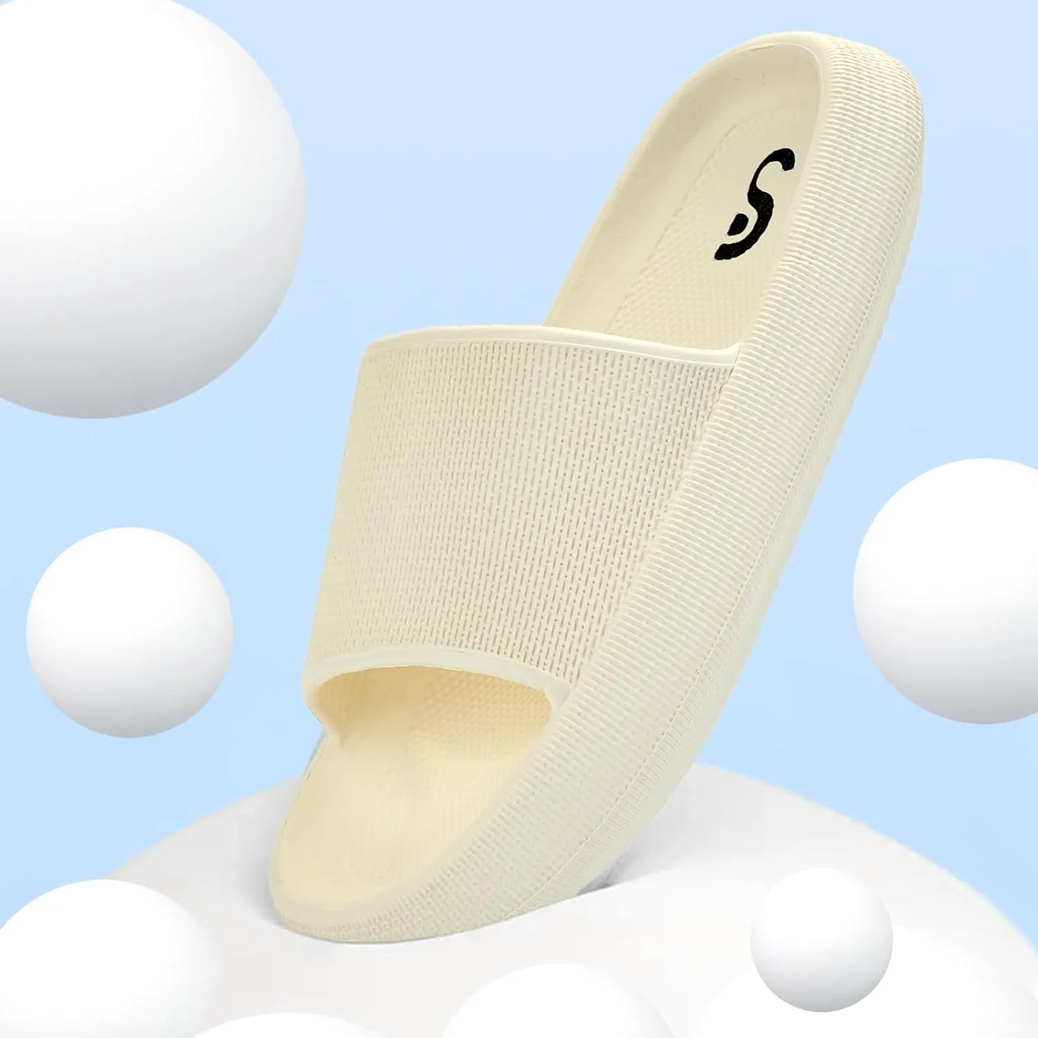 Pillow Slippers for Womens House Slides Sandals Cushioned Thick Sole Cloud Slippers Easy to Clean Quick Dry Shower Shoes
