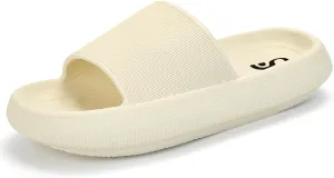 Pillow Slippers for Womens House Slides Sandals Cushioned Thick Sole Cloud Slippers Easy to Clean Quick Dry Shower Shoes
