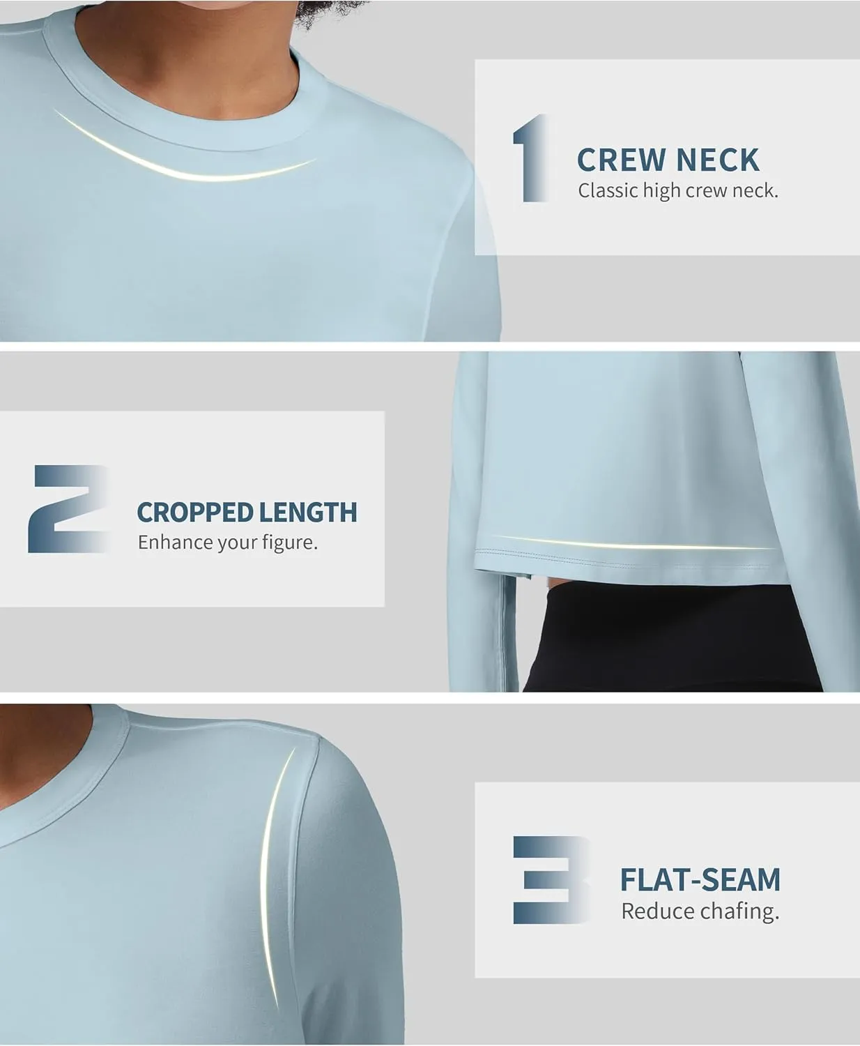 Pioneer Camp Long Sleeve Crop Tops for Women Cropped Workout Bamboo Viscose Shirts Loose Athletic Gym Yoga Running T-Shirts