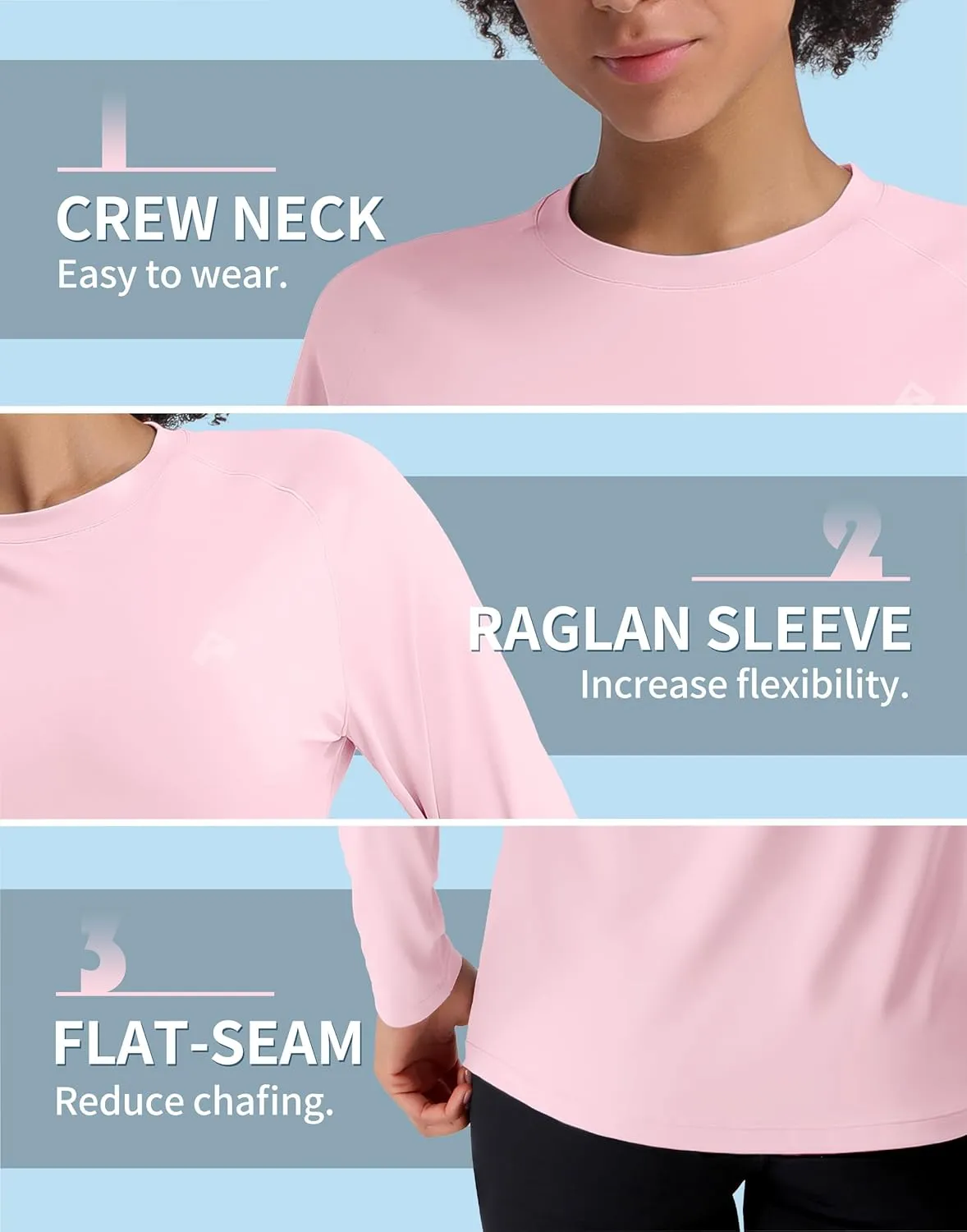 Pioneer Camp Rash Guard for Women Sun Shirts UPF 50  SPF UV Protection Long Sleeve Workout Tops Hiking Running Quick Dry