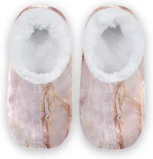 Poeticcity Unisex Fuzzy House Slippers, Warm Fur Lining Shoes, Non-Slip Memory Foam Slippers M-XXL