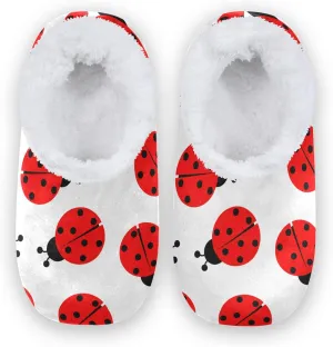 Poeticcity Unisex Fuzzy House Slippers, Warm Fur Lining Shoes, Non-Slip Memory Foam Slippers M-XXL