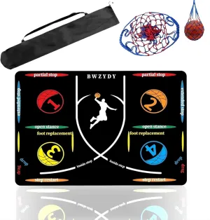 Portable Basketball Training Mat - Agile Stepping Training mat, designed for all ages with anti slip and silent features to improve speed, strength, and coordination | Indoor/Outdoor Practice mat with Portable Bag