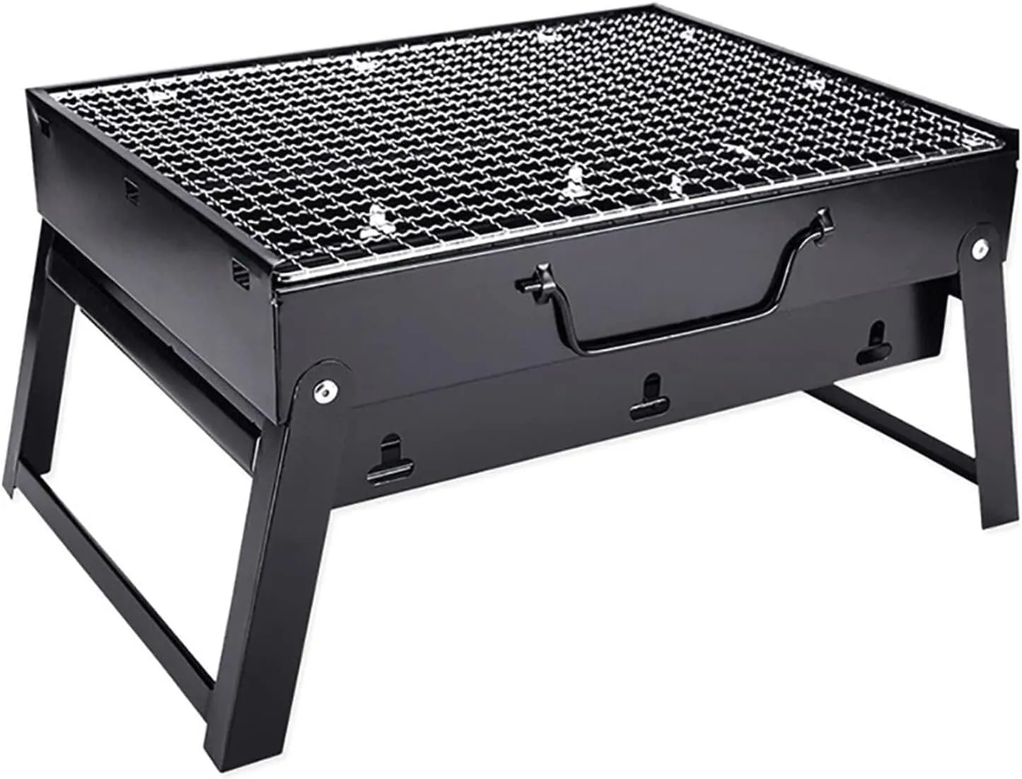 Portable Charcoal Grill for Outdoor Picnics and Parties Folding BBQ with Cooking Rack Compact Lightweight Camping Tailgating