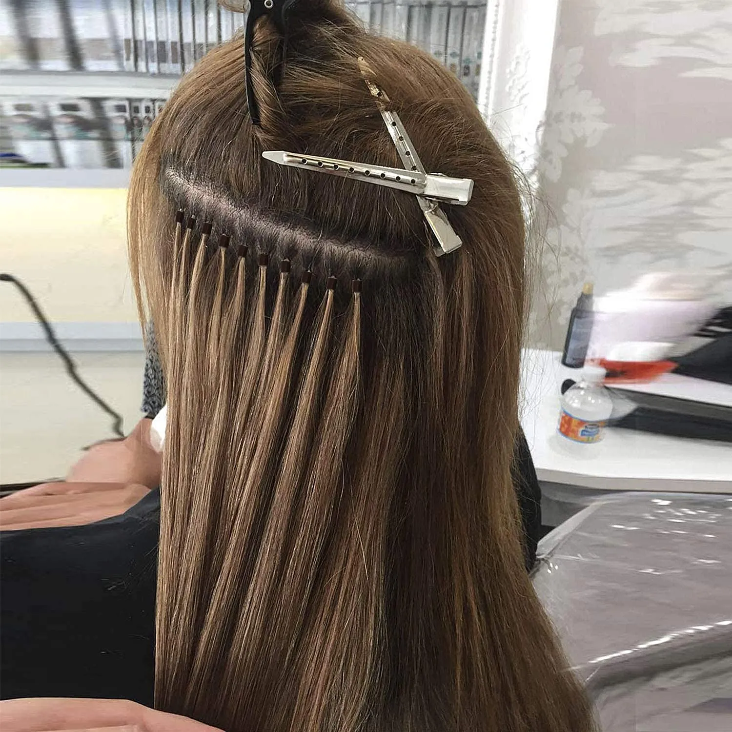 Pre-Loaded Silicone Nano Ring Beads Hair Extensions Nano Lined Beads 1Roll= 1000Pcs Easy Application No Slip