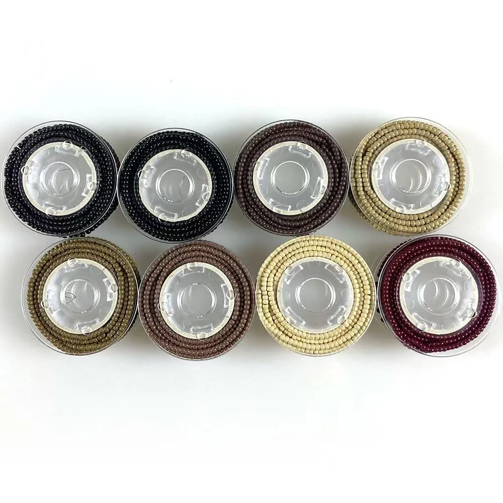Pre-Loaded Silicone Nano Ring Beads Hair Extensions Nano Lined Beads 1Roll= 1000Pcs Easy Application No Slip