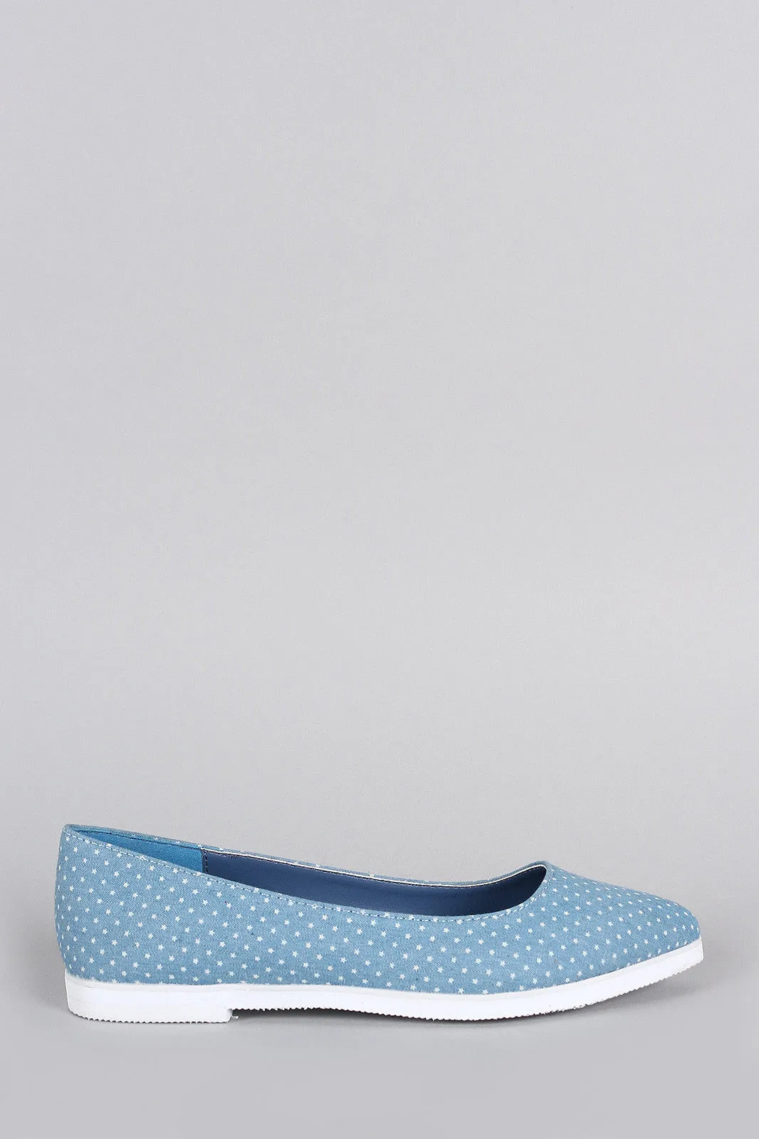 Print Flat Denim Stars Loafer On Fully-featured Custom-built Slip