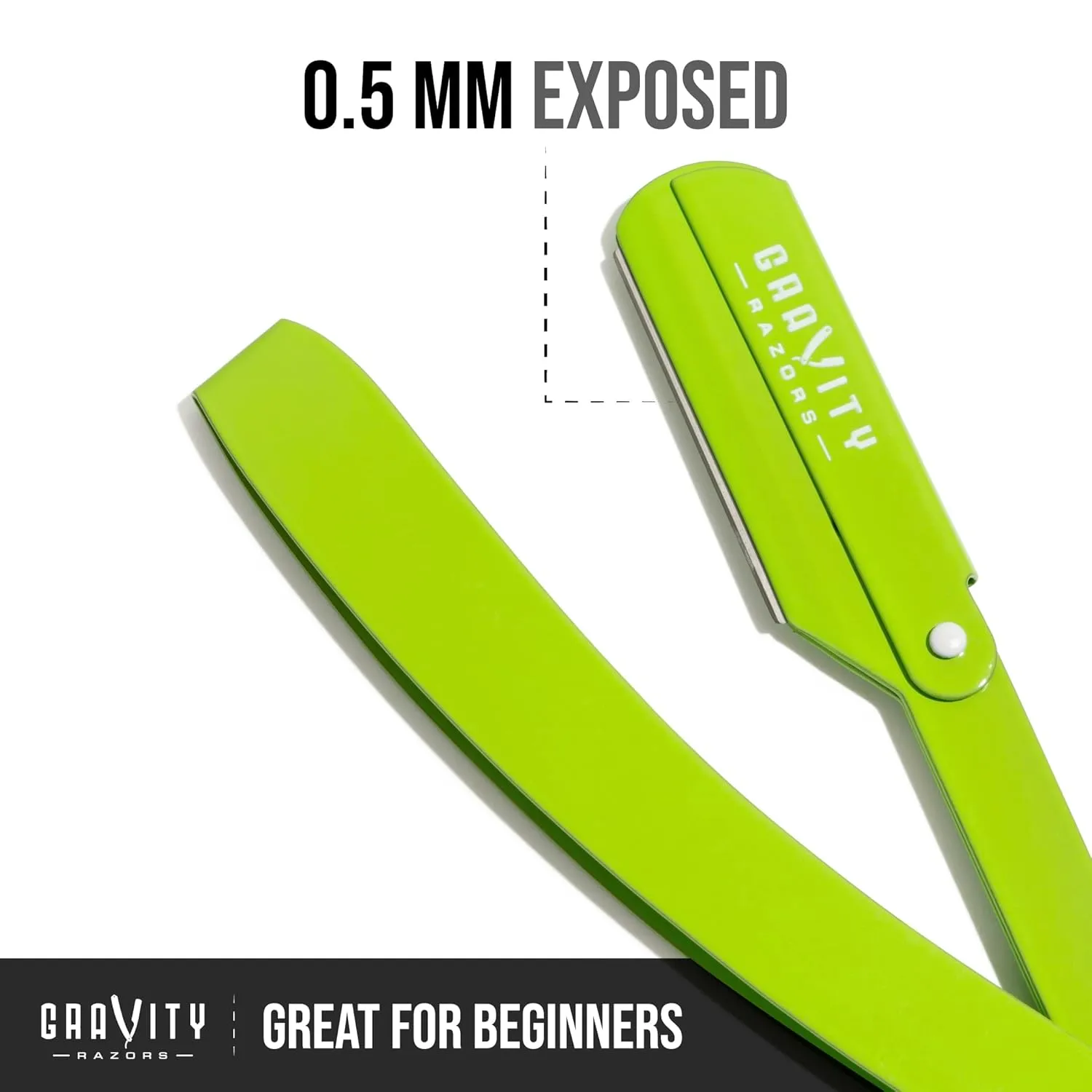 Professional Straight Razor - Minimal Exposure Straight Razor Kit with 10 Gravity Premium Blades, .5mm Exposed (The Ridler)