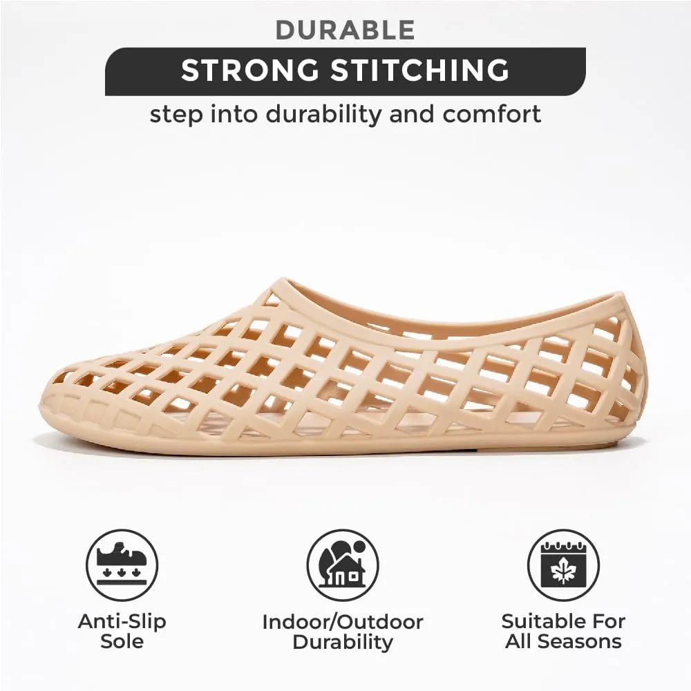 Project Cloud Jelly Shoes for Women - Lightweight & Water-Resistant Women's Flats Sandals - Non Slip Womens Shoes - Perfect Summer Jelly Flats for Women 2025 (Jellz)