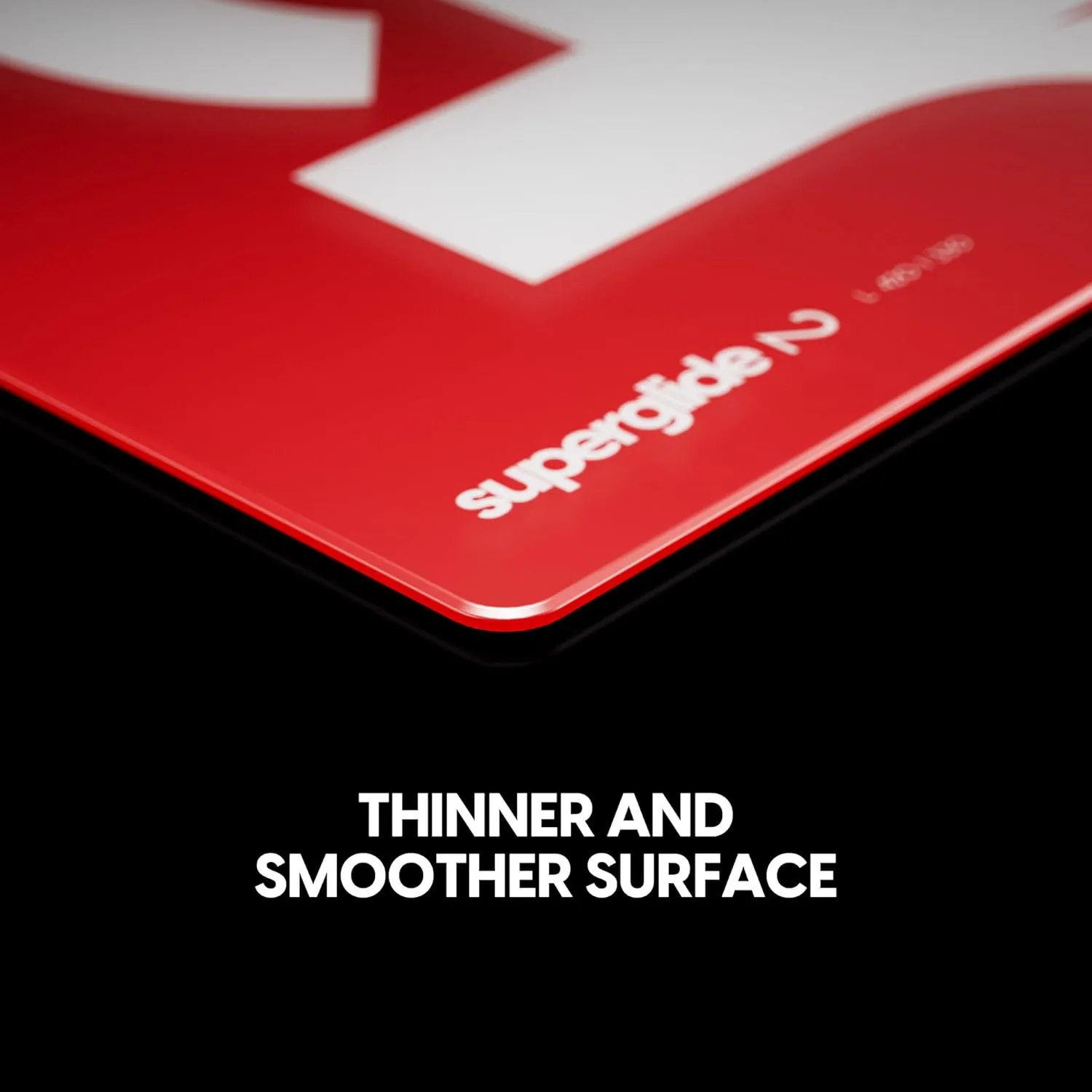 Pulsar Superglide Glass Gaming Mouse Pad v2 ALUMINO-Silicate Glass Surface Anti-Slip Fully Molded high-Density Silicone Rubber 16.5in x 13in (L, Red)