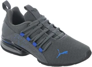 PUMA Cross Training Shoes Axelion Spirit Sneaker, 4.5 US Unisex Big Kid, Castlerock Black-Victoria Blue