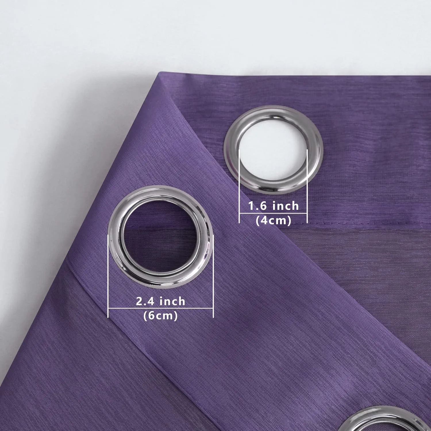 Purple Sheer Curtains 63 Inches Long for Girls Kids Bedroom Grommet Violet Plum Royal Dark Purple Curtain Window Voile Drapes for Living Room Women Decorations 63 Inch Length Set 2 Panels