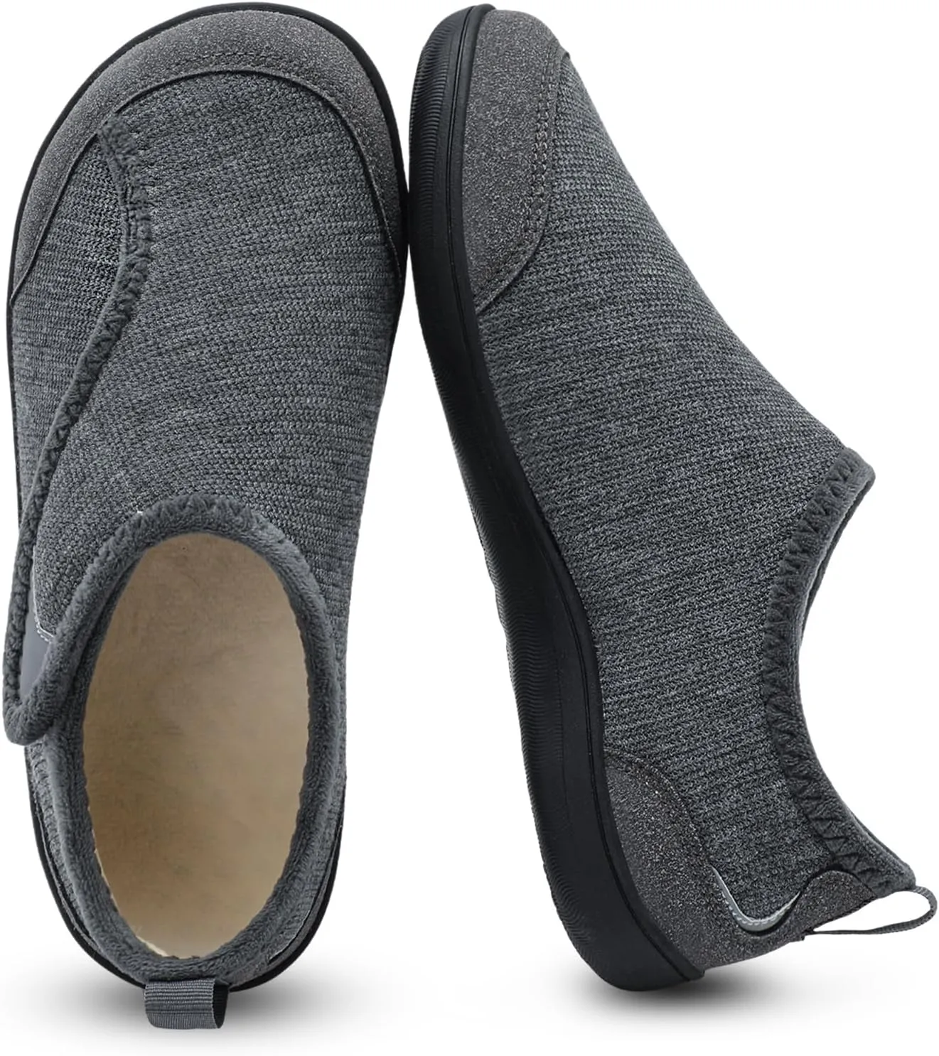 QFH Cozy Slippers for Women & Men - Wide, Diabetic, Barefoot Walking Shoes - Non-Slip, Soft Lining, Comfy House Shoes